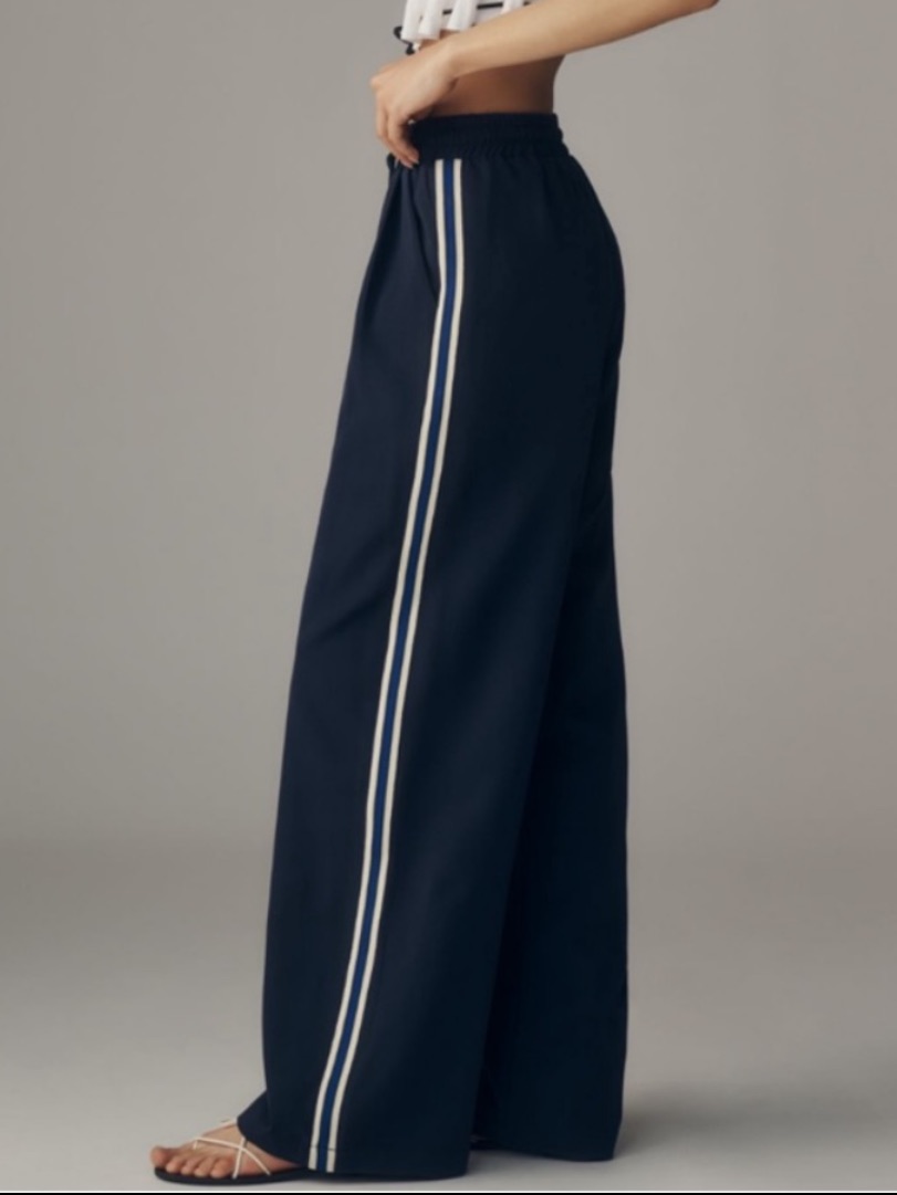 Bishop + Young Navy Ford Tie-Front Track Pants